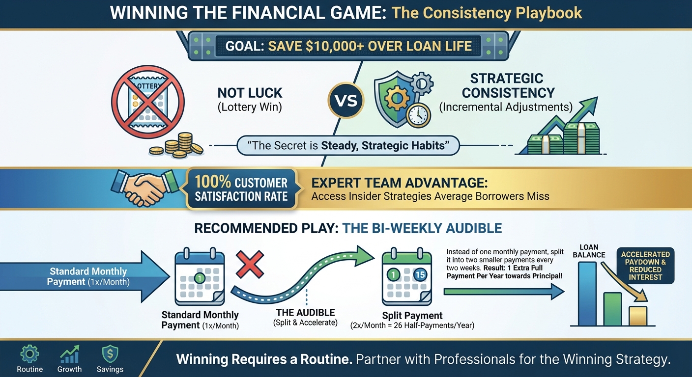 Create a professional infographic about this content. Context: Winning the financial game requires c