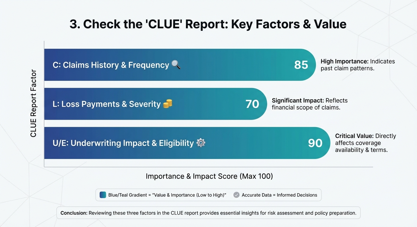 Create a professional 3. Check the "CLUE" Report bar chart visualization. Modern, clean design with 