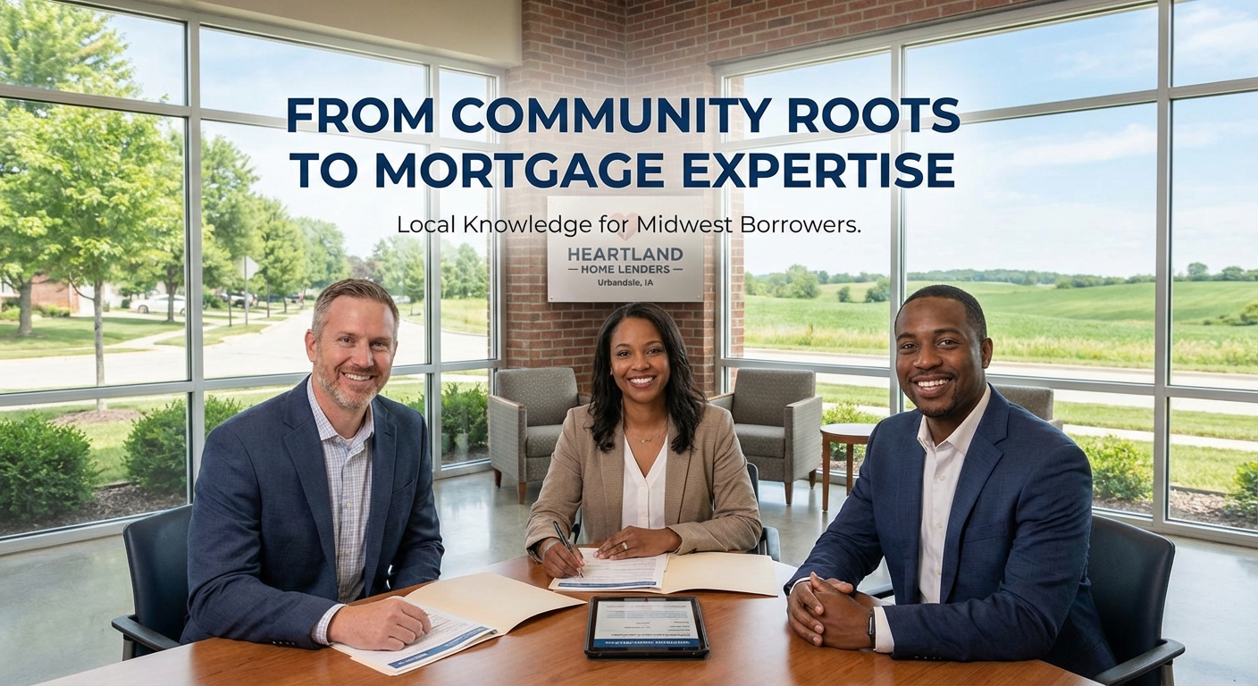 Create a professional hero image for this section. Context: From Community Roots to Mortgage Experti