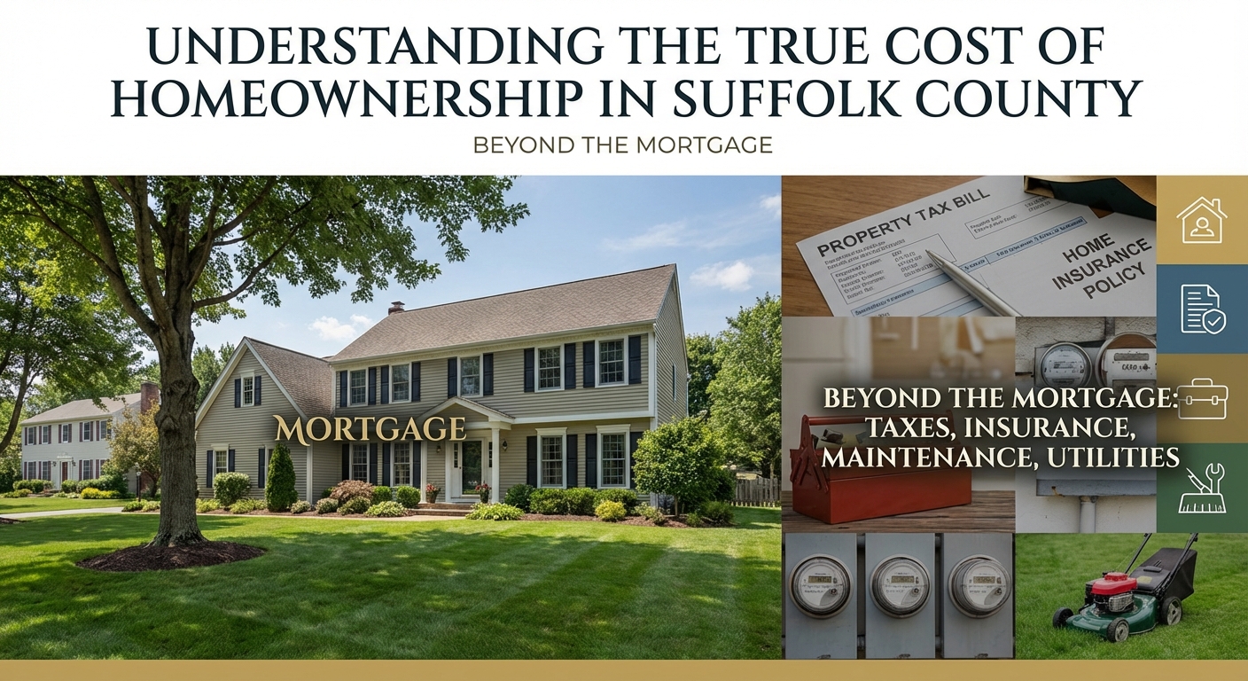 Create a professional hero image for: Understanding the True Cost of Homeownership in Suffolk County