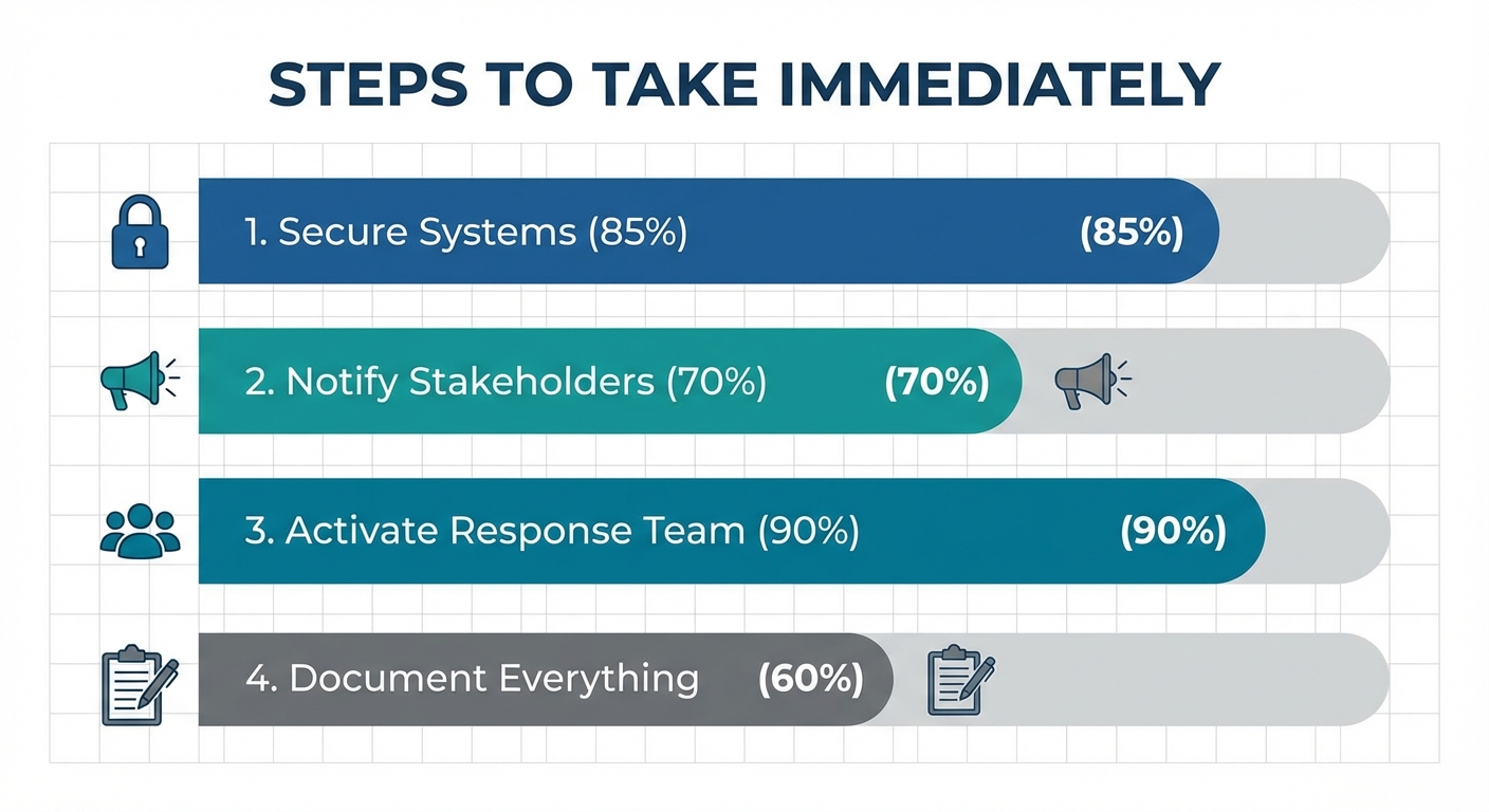 Create a professional Steps to Take Immediately bar chart visualization